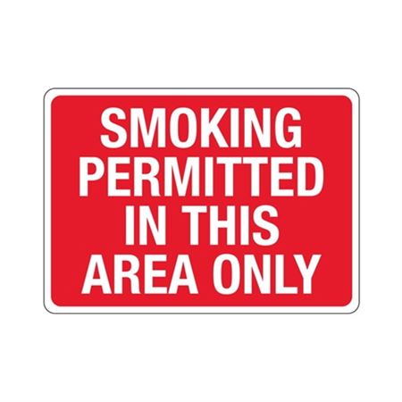 Smoking Permitted In This Area Only Sign